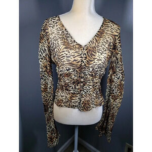 Escada Women's Size 36 (S) Animal Print 100% Silk Sheer Blouse